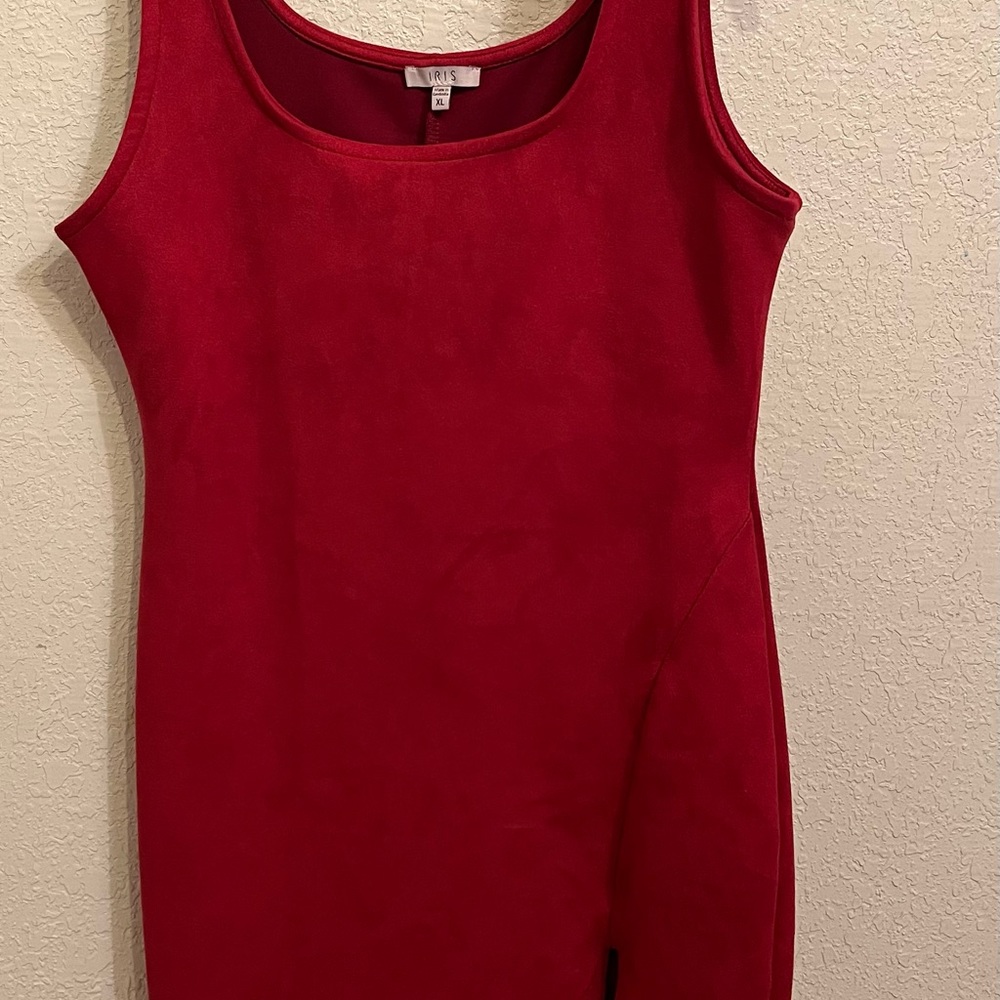 Suede Red Dress